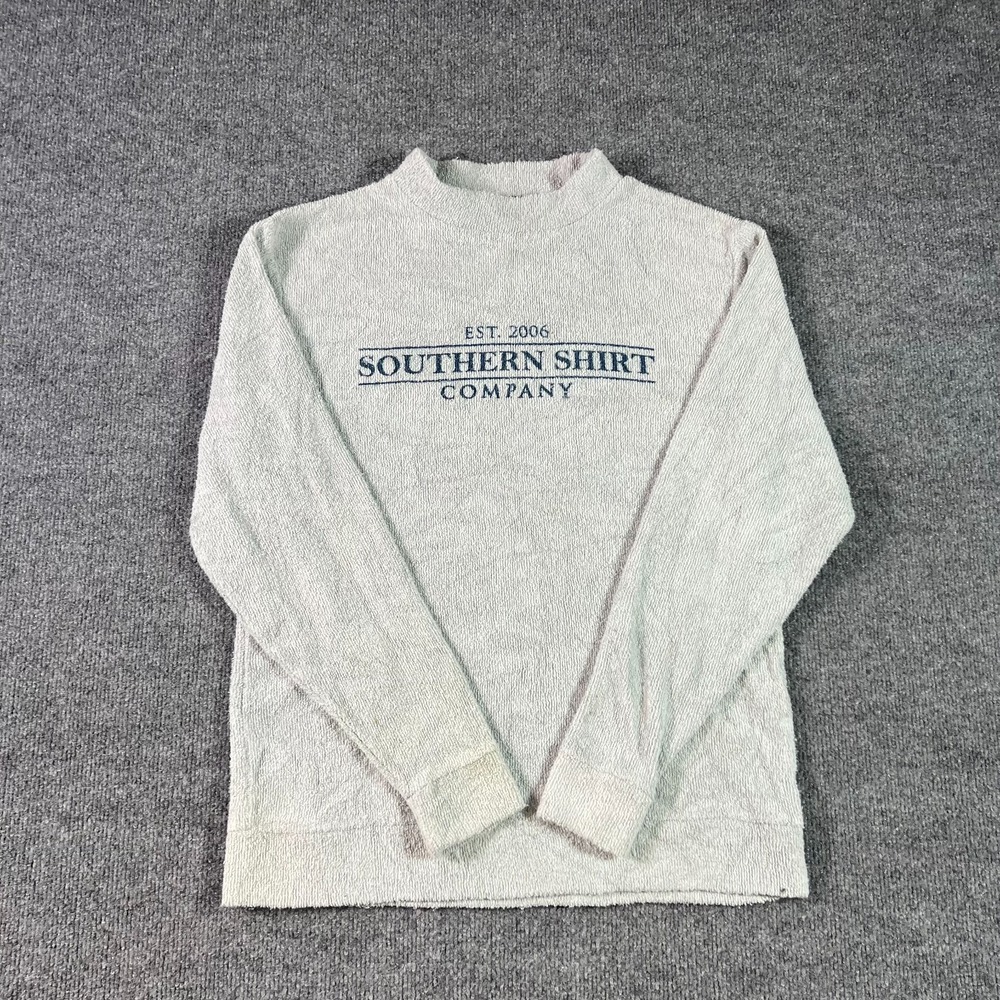 Southern Shirt Company Sweater Womens Small Ivory Terry Loop Knit Pebble Preppy